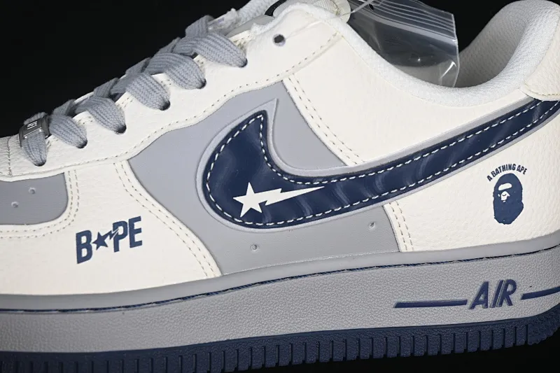 All categories Nk Air Force 1 Air Force series Nk Air Force 1 Low Air Force low top Nike Air Force 1'07 Low BaPe co-branded beige gray blue Air Force 1 low top casual sneakers SM6668-111